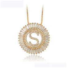 34441wholesale xuping collier de mode en or 18K couleur lettre S collier de luxe